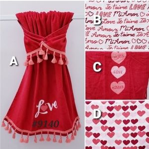 💟#9140 NEW! Love Amour Hugs Hearts Hang'N'Snap Towel *Select snap